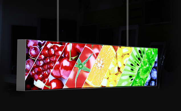 法國(guó)商場(chǎng)雙面卡布燈箱解決方案